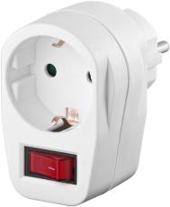 Socket adapter with 1-pole switch @ electrokit