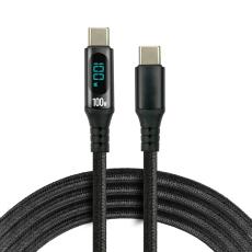 USB-C-PD laddkabel med effektm&auml;tare 100W 1.0m @ electrokit