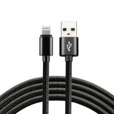 USB-A to Lightning cable 1.2m braided black @ electrokit