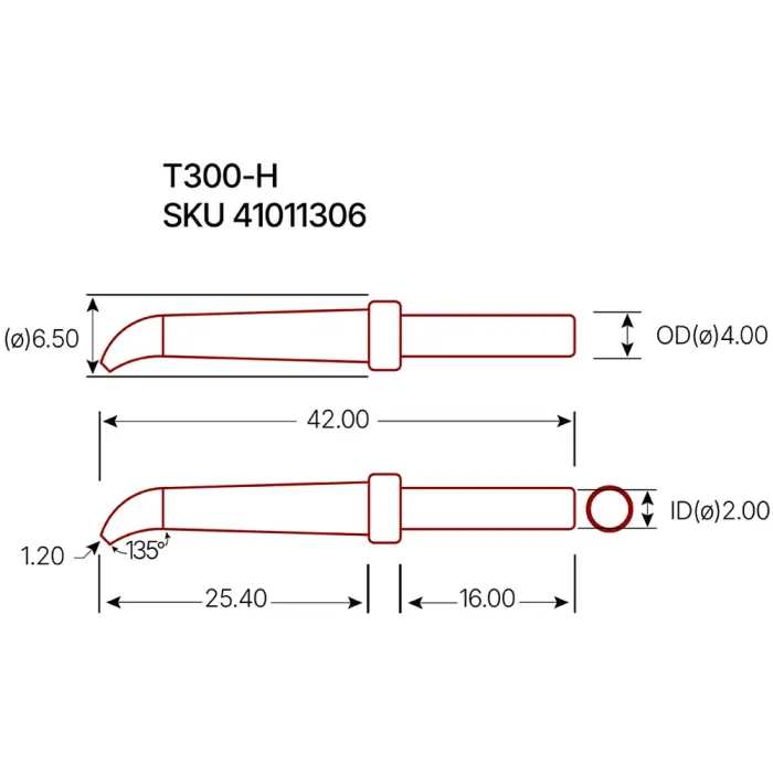 Soldering tip AT300-H bent chisel 3.5mm @ electrokit (2 of 2)