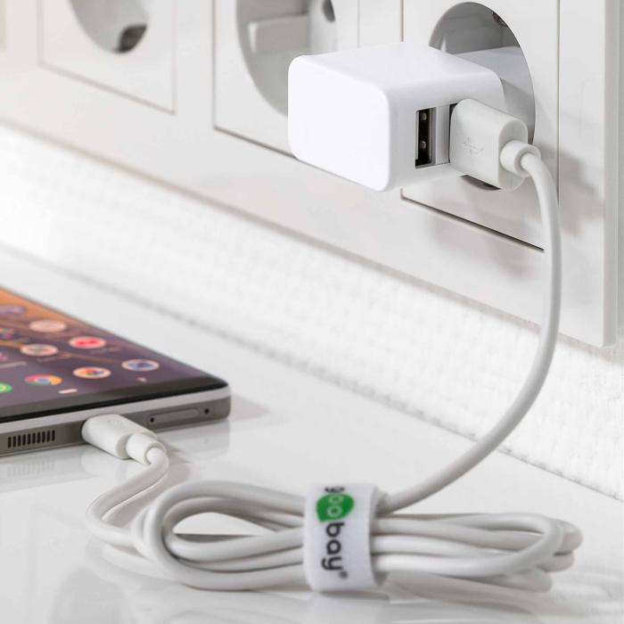 2-port USB-laddare 12W 2.4A för iPhone vit MFi-certifierad @ electrokit (4 av 4)