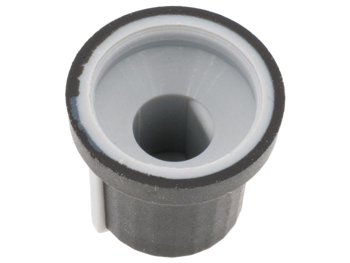 Knob rubber grey ø16.8x14.5mm D-shaft @ electrokit (2 of 2)