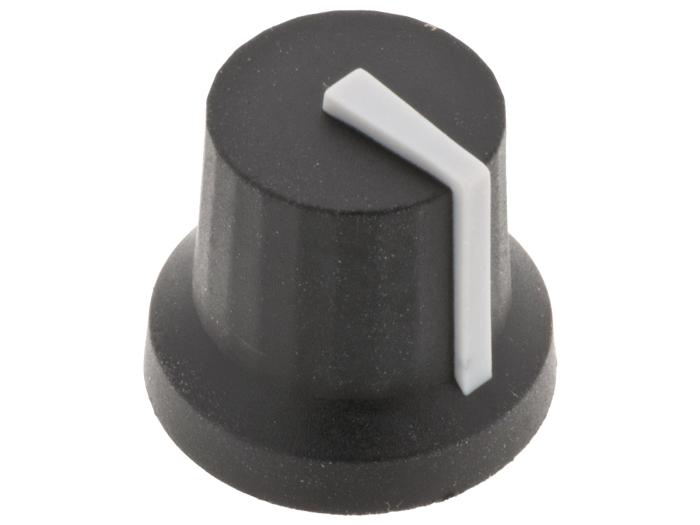Knob rubber grey ø16.8x14.5mm D-shaft @ electrokit (1 of 2)