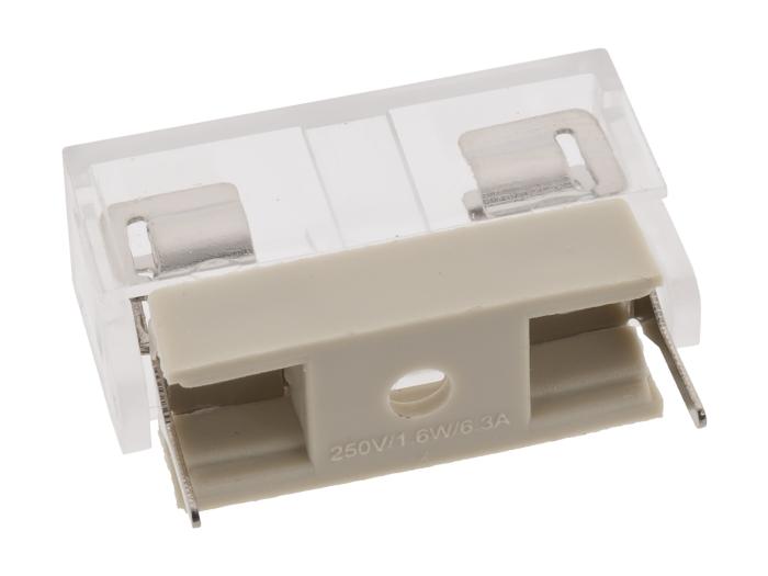 Säkringshållare 5x20mm 6.3A PCB med lock @ electrokit (2 av 2)