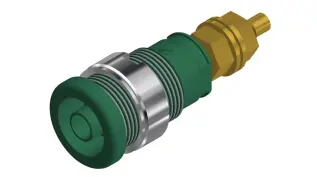 Safety socket &oslash;4mm - green @ electrokit