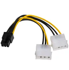 Adapter cable PCIe 6-pin to 2x Molex male 0.15m @ electrokit
