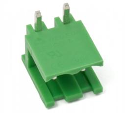PCB angled male pin header 5.08mm 2-pin 300V 10A @ electrokit