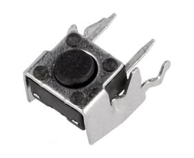 Tactile switch PCB 6x6x4.3mm angle black @ electrokit
