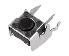 Taktil omkopplare PCB 6x6x4.3mm vinklad svart @ electrokit