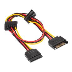 F&ouml;rgreningskabel SATA power 15-pin hane till 3x hona @ electrokit