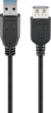 USB A extension cable USB 3.0 5Gbit/s 15W 3m @ electrokit