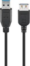 USB-A f&ouml;rl&auml;ngning USB 3.0 5Gbit/s 15W 3m @ electrokit