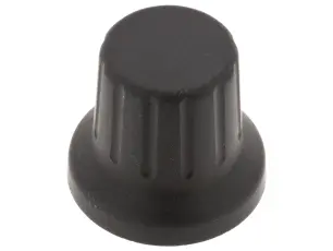 Knob rubber black ø16x14.7mm D-shaft @ electrokit