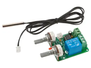 Termostat med rel&auml; och sensor - byggsats @ electrokit