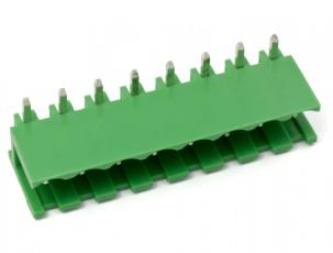 PCB angled male pin header 5.08mm 8-pin 300V 10A @ electrokit