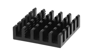 Kylfläns BGA 21x21x6mm svart @ electrokit