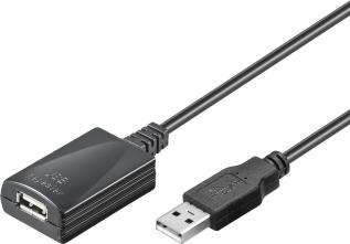 USB2.0 aktiv f&ouml;rl&auml;ngning A-hane till A-hona 5m @ electrokit