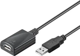 USB2.0 aktiv f&ouml;rl&auml;ngning A-hane till A-hona 5m @ electrokit