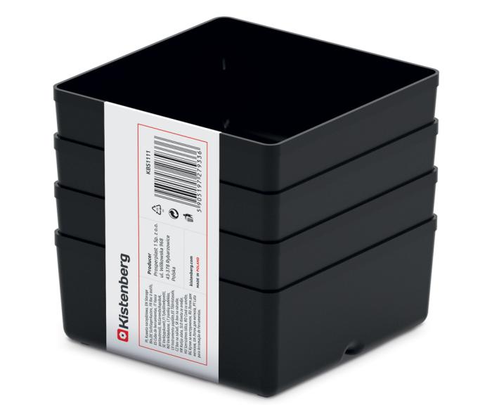 Insatslåda 110x110mm (PP) svart 4-pack @ electrokit (2 av 2)