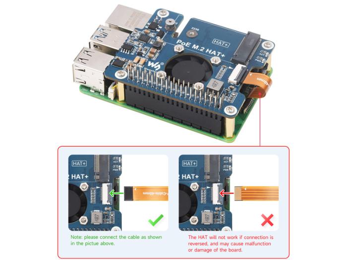 PoE power board for Raspberry Pi 5 - 5V 4.5A with M.2 @ electrokit (10 of 11)