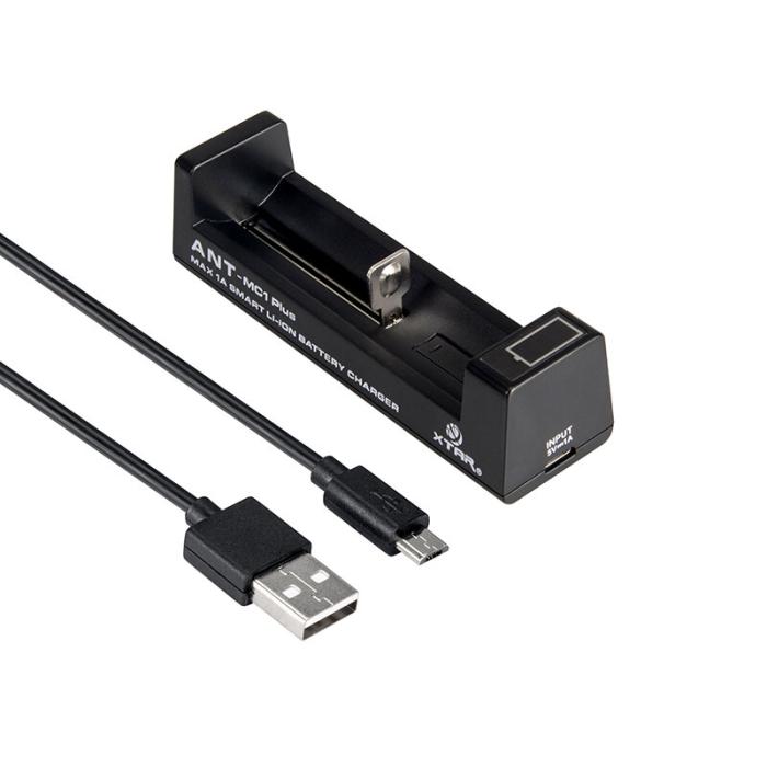 Battery charger Li-Ion 1A for 1x 18650 Xtar ANT-MC1 Plus @ electrokit (2 of 4)
