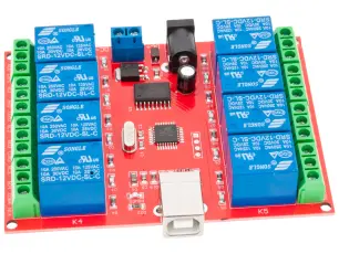 Reläkort x8 12V USB @ electrokit