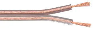 Kabel 2x0.75mm² CCA transparent 50m @ electrokit