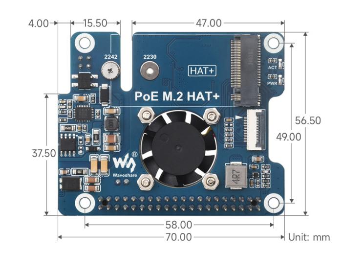 PoE power board for Raspberry Pi 5 - 5V 4.5A with M.2 @ electrokit (11 of 11)