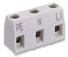 Skruvplint 3-pol 10mm märkt PE/N/L1 @ electrokit