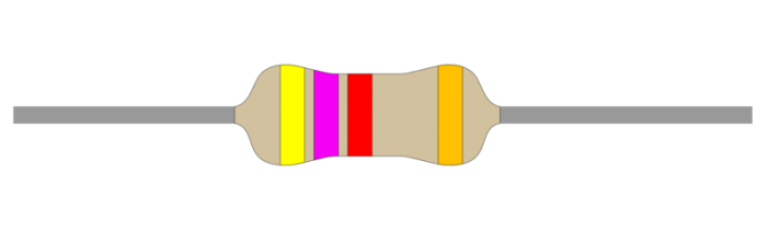 Resistor carbon film 0.25W 4.7kohm (4k7) @ electrokit (1 of 1)