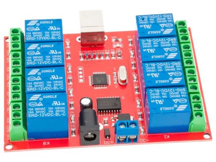 Reläkort x8 12V USB @ electrokit (2 of 4)