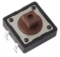 Taktil omkopplare PCB 12x12x7mm 1.6N @ electrokit