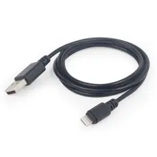 USB-A till Lightning-kabel 1m svart @ electrokit