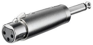 Adapter 3-pol XLR hona till 6.3mm hane mono @ electrokit