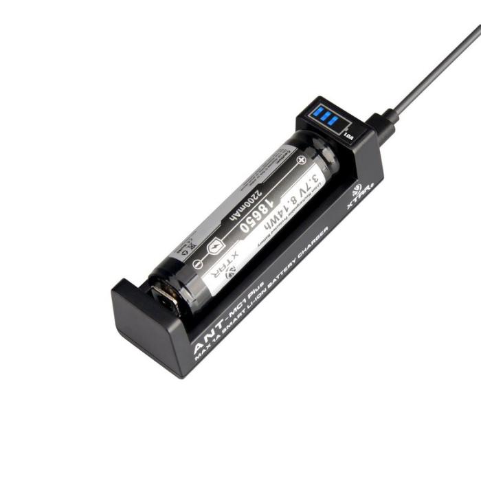 Battery charger Li-Ion 1A for 1x 18650 Xtar ANT-MC1 Plus @ electrokit (3 of 4)