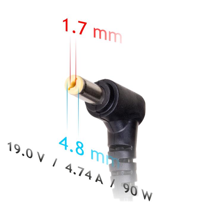 Laptop charger 19V 4.74A 90W 4.8x1.7mm - AK-ND-08 @ electrokit (2 of 5)