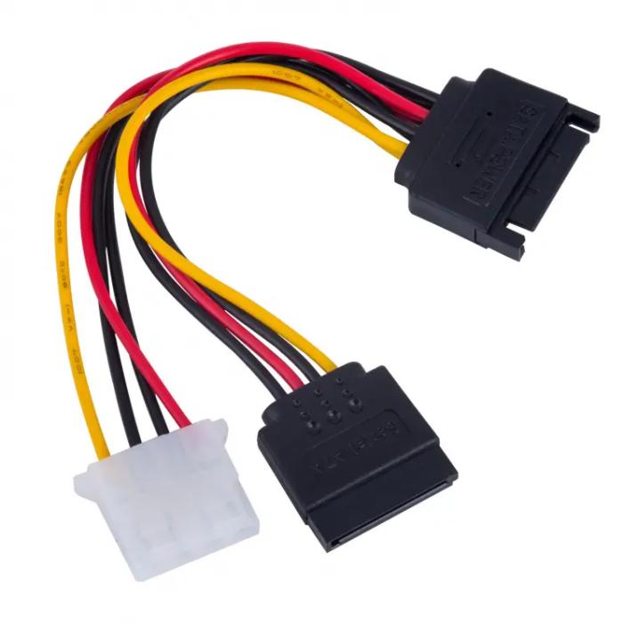 Adapterkabel 15-pin SATA power till 15-pin SATA power + MOLEX 4-pin @ electrokit (2 av 5)