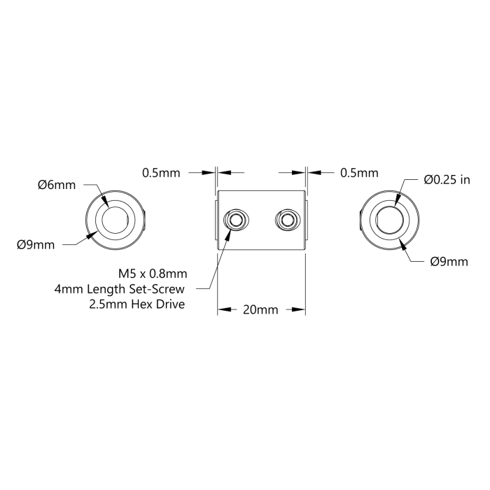 Shaft coupling 1/4