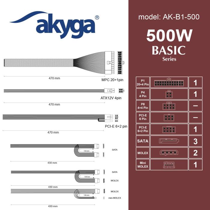ATX power supply 500W - PSU @ electrokit (4 of 4)