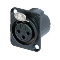 XLR 3-pol hona chassi svart @ electrokit