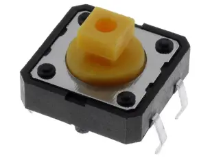 Taktil omkopplare PCB 12x12x7mm 1.6N @ electrokit