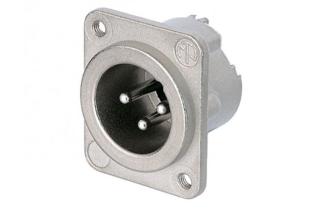XLR 3-pol hane chassi silver @ electrokit