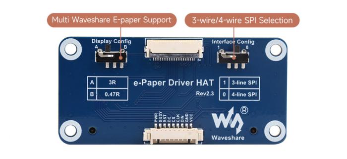 e-Papper HAT-kontroller för Raspberry Pi, ESP32, etc. @ electrokit (8 av 11)