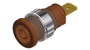 Safety socket &oslash;4mm - brown @ electrokit