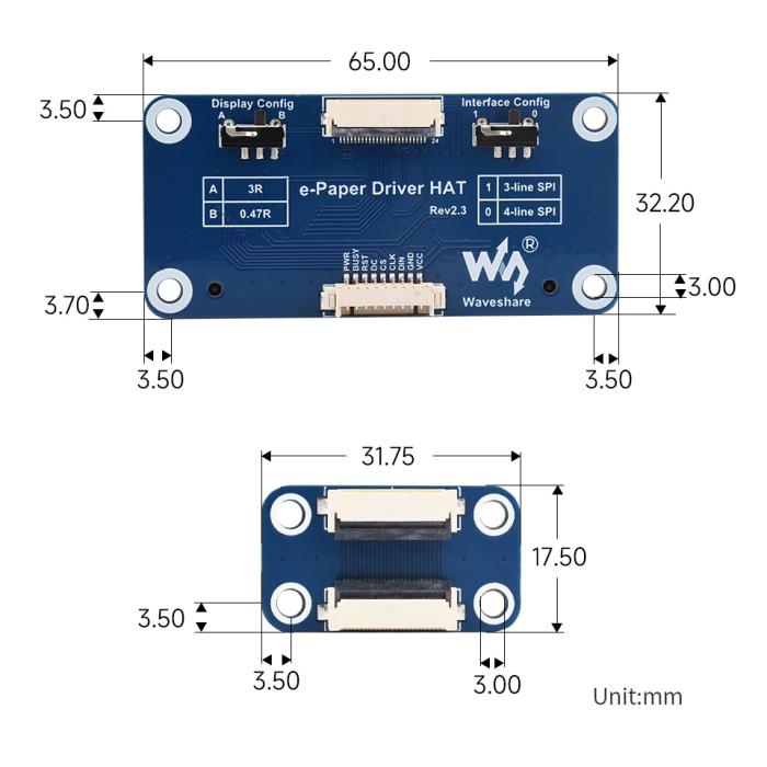 e-Papper HAT-kontroller för Raspberry Pi, ESP32, etc. @ electrokit (9 av 11)