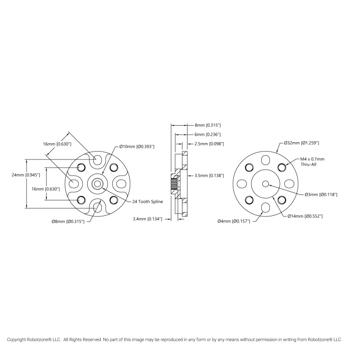 Servonav Hitec Standard 24T 32mm @ electrokit (4 av 4)