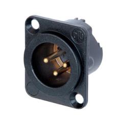 XLR 3-pol hane chassi svart @ electrokit