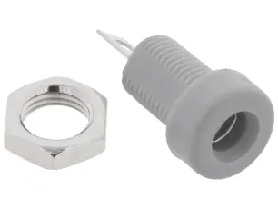 Banankontakt 4mm hona grå @ electrokit