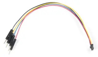 Qwiic cable to 4x dupont jumper wire male 150mm @ electrokit