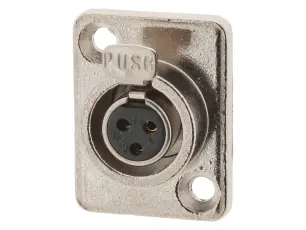 XLR Mini 3-pin female chassis @ electrokit